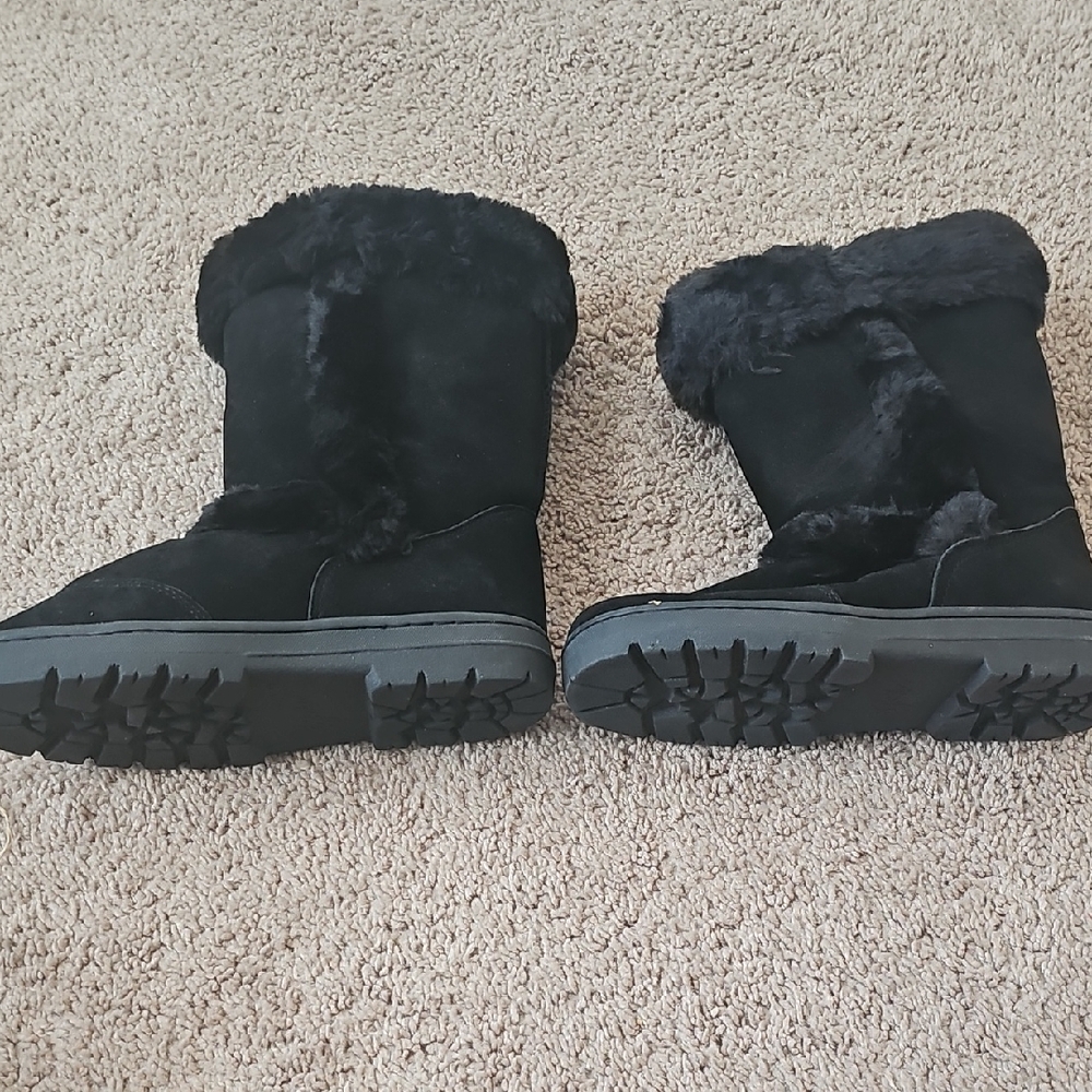 Style & Co. Black Faux Fur Winter Boots